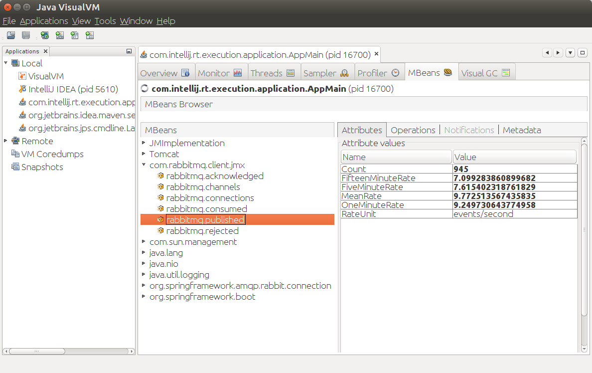 JMX metrics